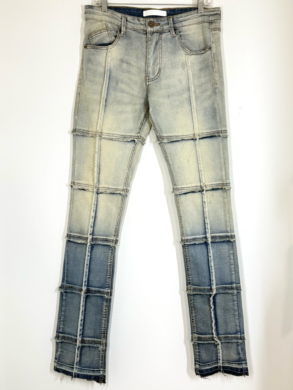 KDNK 11 4 14 11 Patchwork Denim Jeans 32x36 Urban Streetwear Slim Straight Men’s